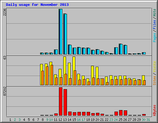 Daily usage for November 2013