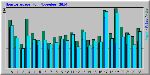 Hourly usage for November 2014