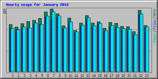 Hourly usage for January 2016
