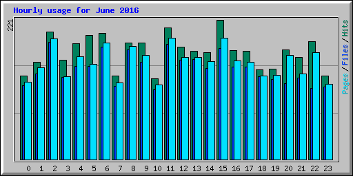 Hourly usage for June 2016