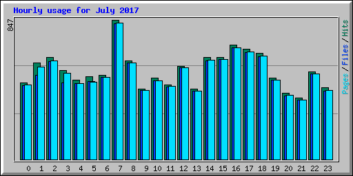 Hourly usage for July 2017