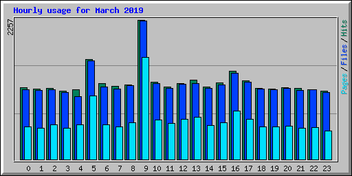 Hourly usage for March 2019